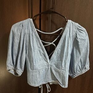 TOPSHOP Light Blue Women's “denim” Top